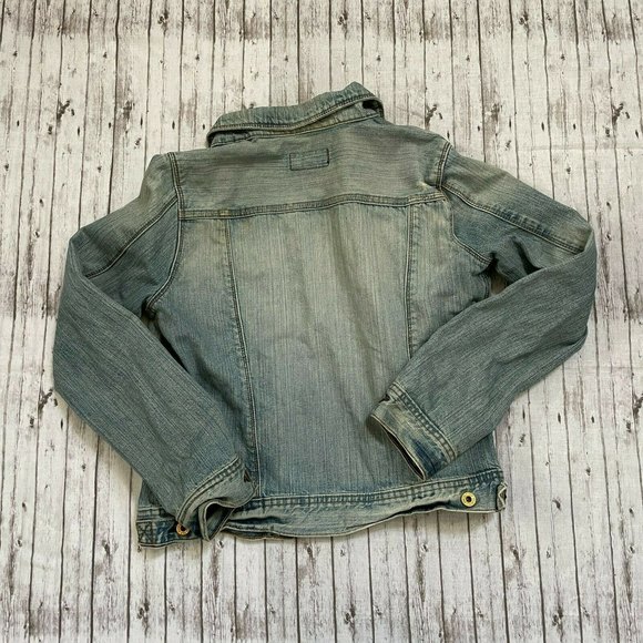Vintage Polo Jean Jacket Ralph Lauren Lydia Cotton Denim Sz Medium M Distressed - Picture 4 of 6